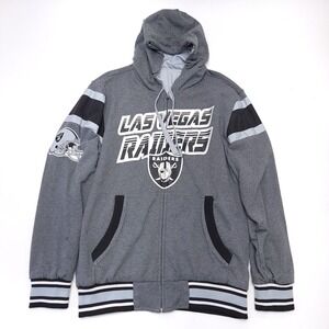 Las Vegas Raiders NFL Reversible Jacket Silver Black G-III Sports Hooded Men's L